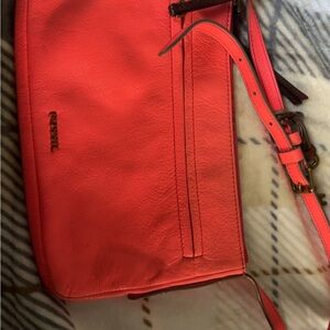 Fossil Bright Coral Crossbody Bag
